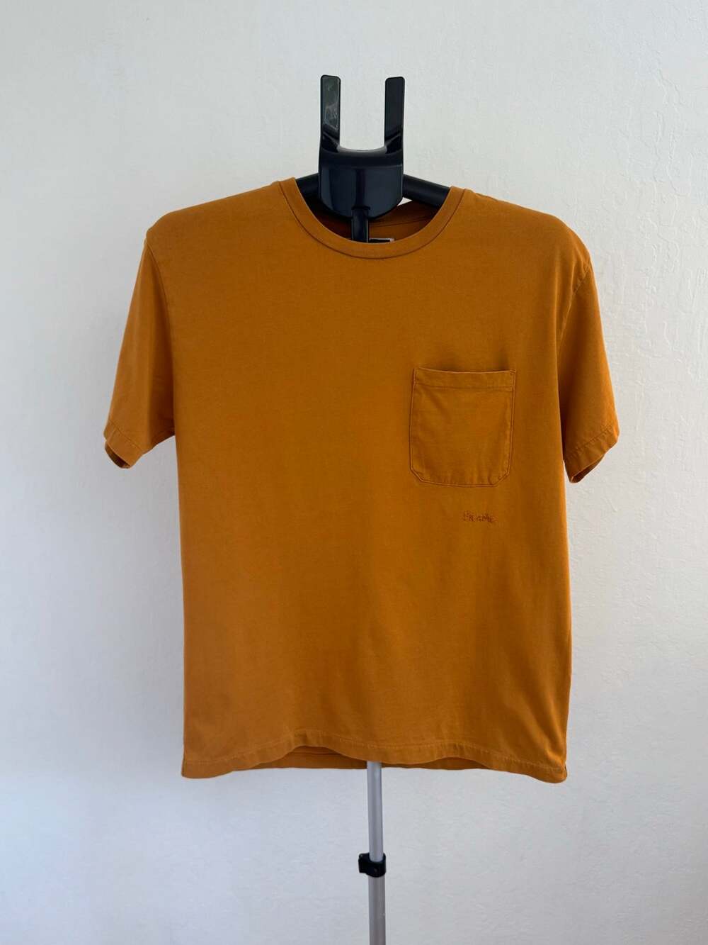 FRAME Men's Relaxed Fit Rust Brown 100% Cotton Crewneck Pocket T Shirt - S/P
